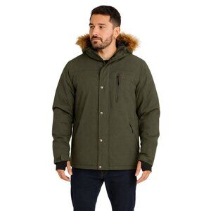 Ripzone Men’s Winter Jacket Parka Large Green Faux Fur Hood NEW